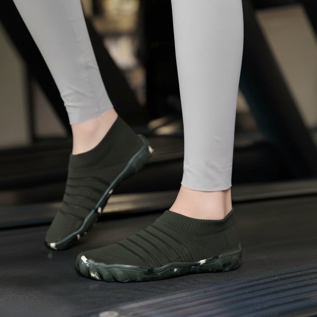 Flexible Quick Dry Lightweight Barefoot Aqua Socks in White - Bottom View