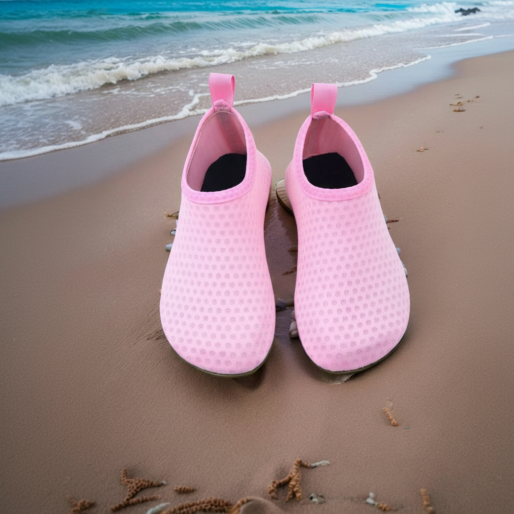 Quick Dry Slip On Aqua Shoes For Swimming And Water Activities in Light Pink - Interior View