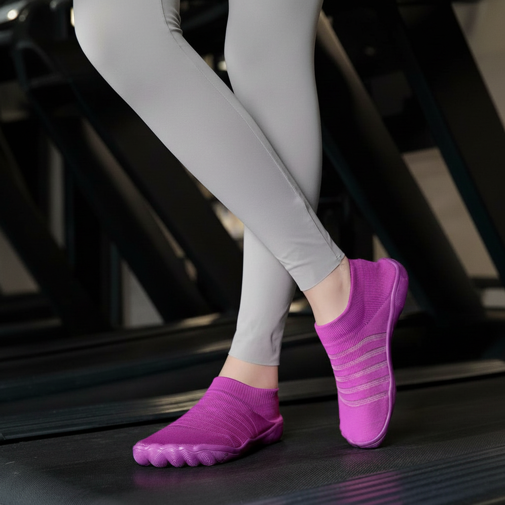 Flexible Quick Dry Lightweight Barefoot Aqua Socks in Dark Green - Interior View