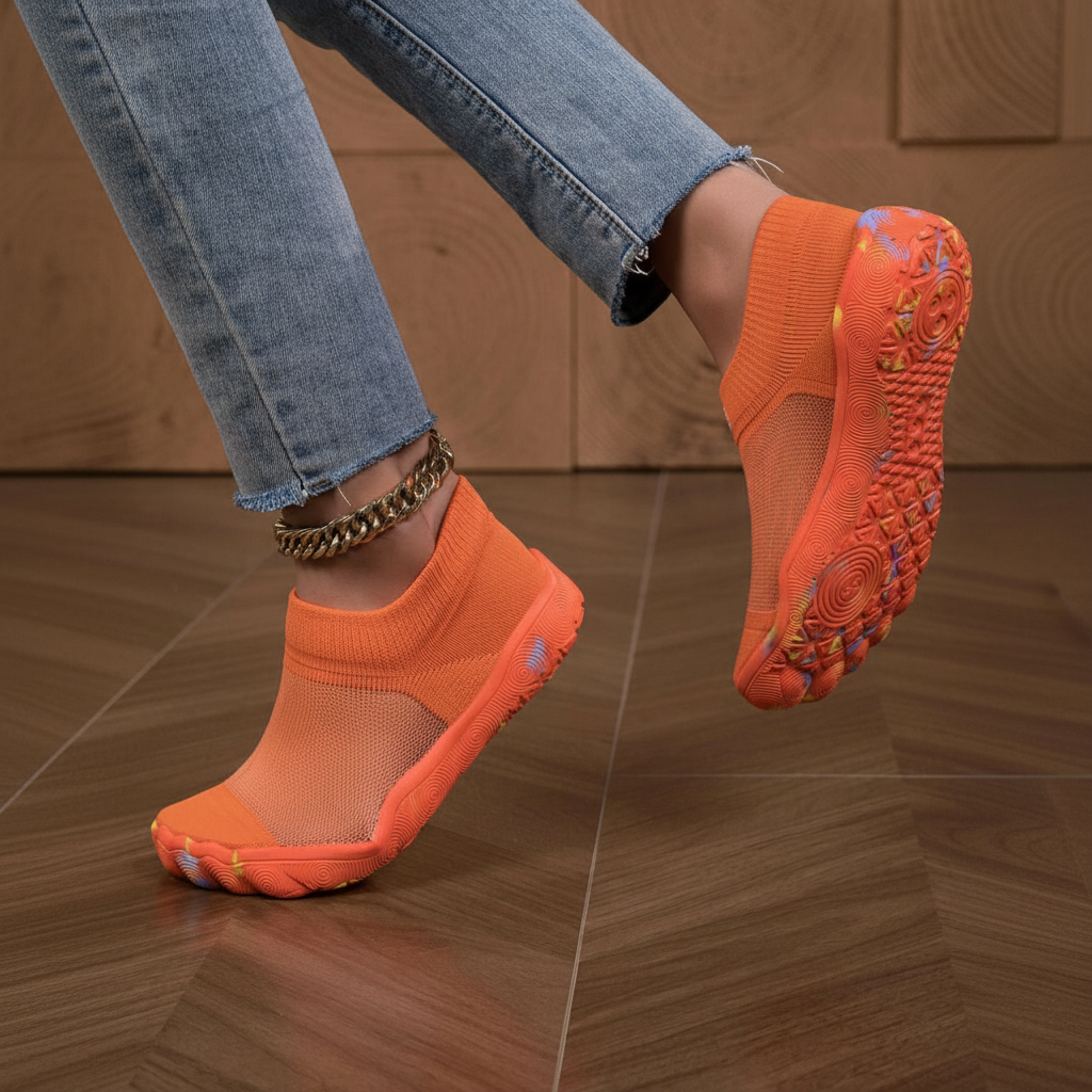 Quick Dry Soft Sole Barefoot Style Aqua Shoes in Light Blue - Texture Detail