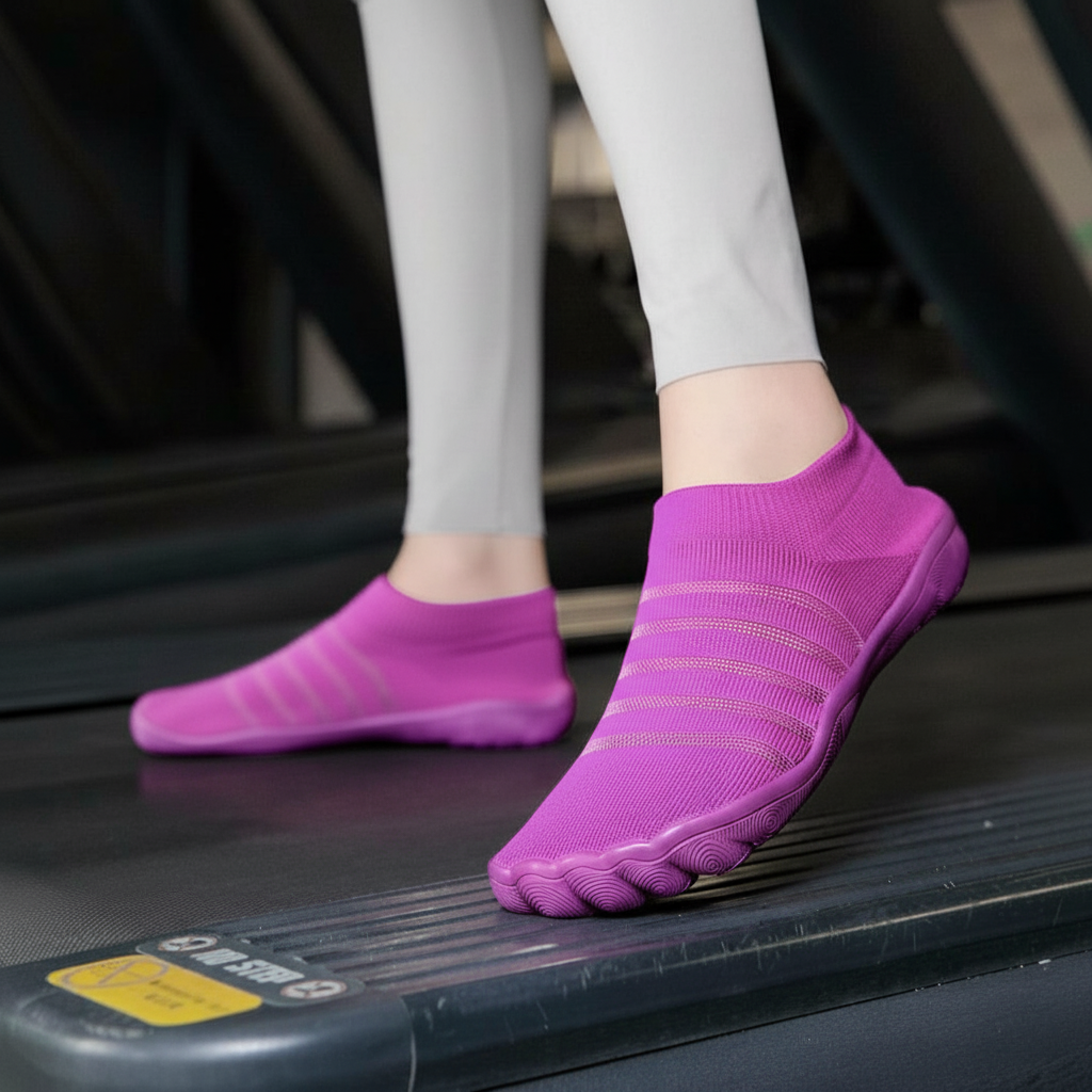 Flexible Quick Dry Lightweight Barefoot Aqua Socks in Orange - Strap Detail