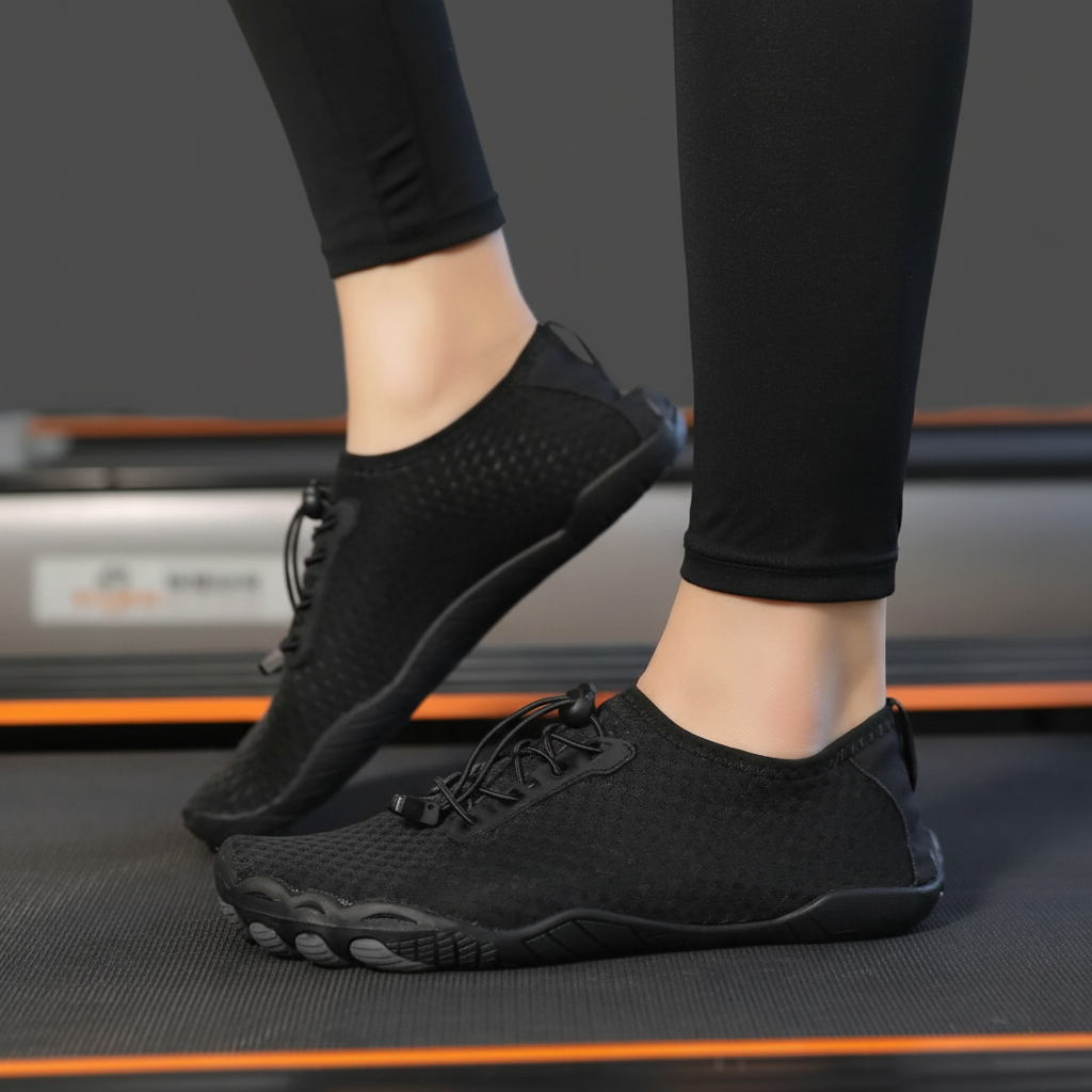 Adjustable Quick Dry Barefoot Water Shoes in Turquoise - Back View