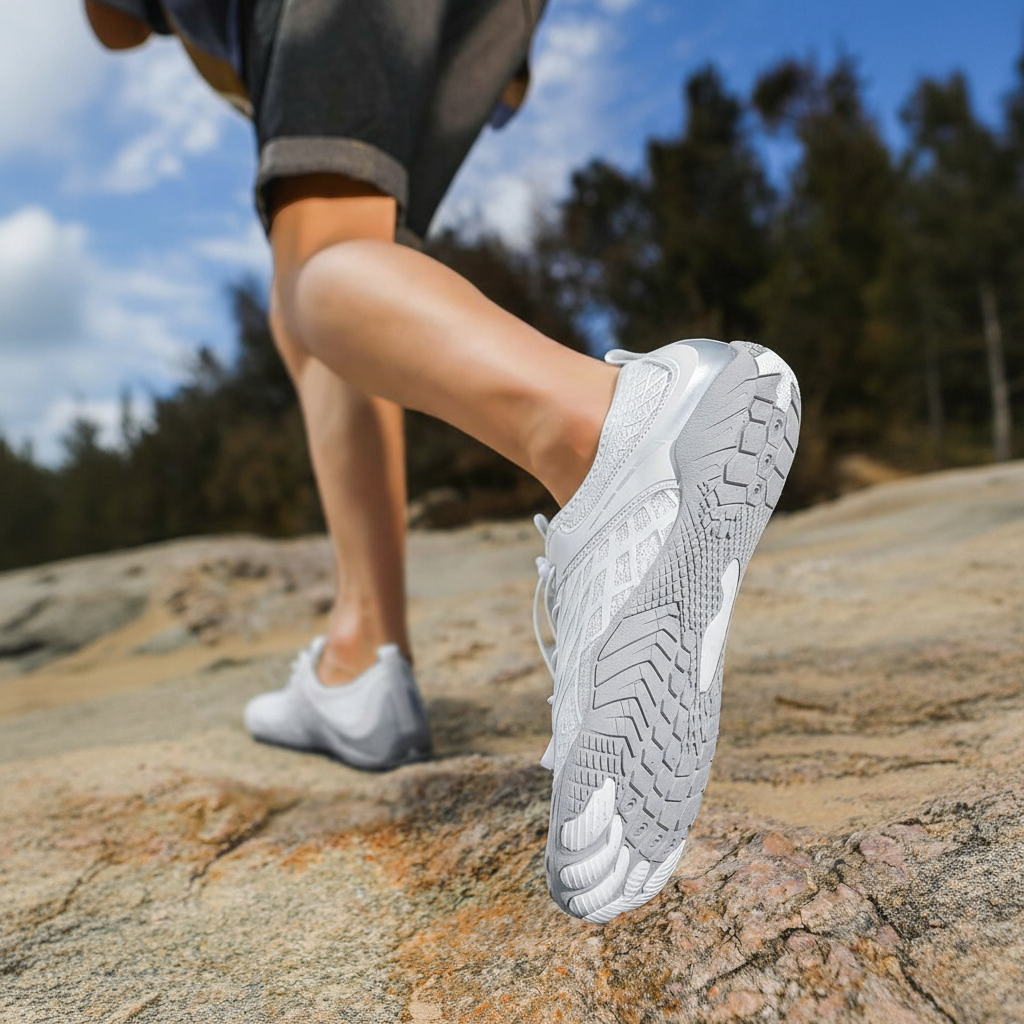 Quick Dry White Barefoot Water Shoe - Top View