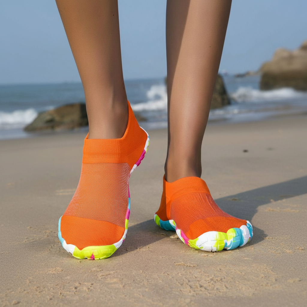 Non Slip Quick Dry Barefoot Aqua Shoes For Women in White - Right Side