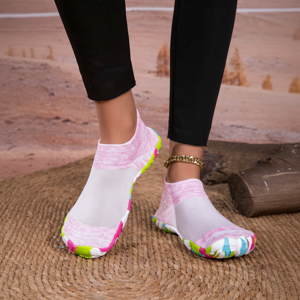 Non Slip Quick Dry Barefoot Aqua Shoes For Women in Teal - Texture Detail