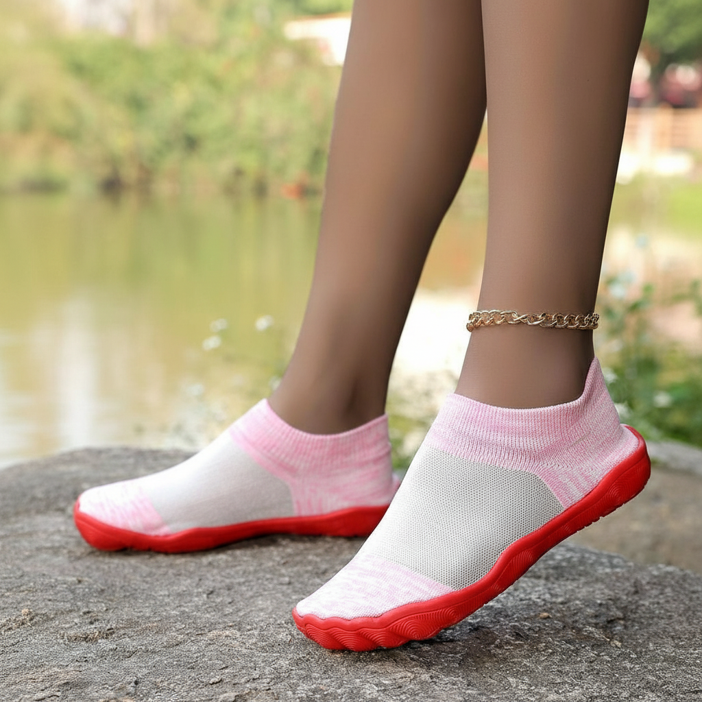 Quick Dry Soft Sole Barefoot Style Aqua Shoes in Dark Green - Color Detail