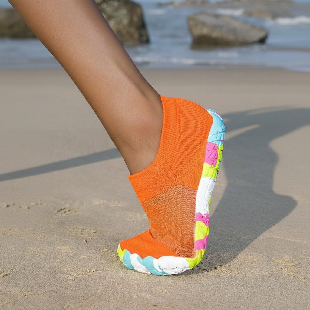 Non Slip Quick Dry Barefoot Aqua Shoes For Women in Yellow - Lifestyle Shot