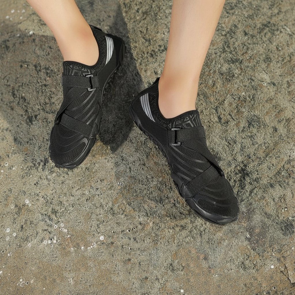 Adjustable Quick Dry Neutral Barefoot Shoes in Pink - Back View