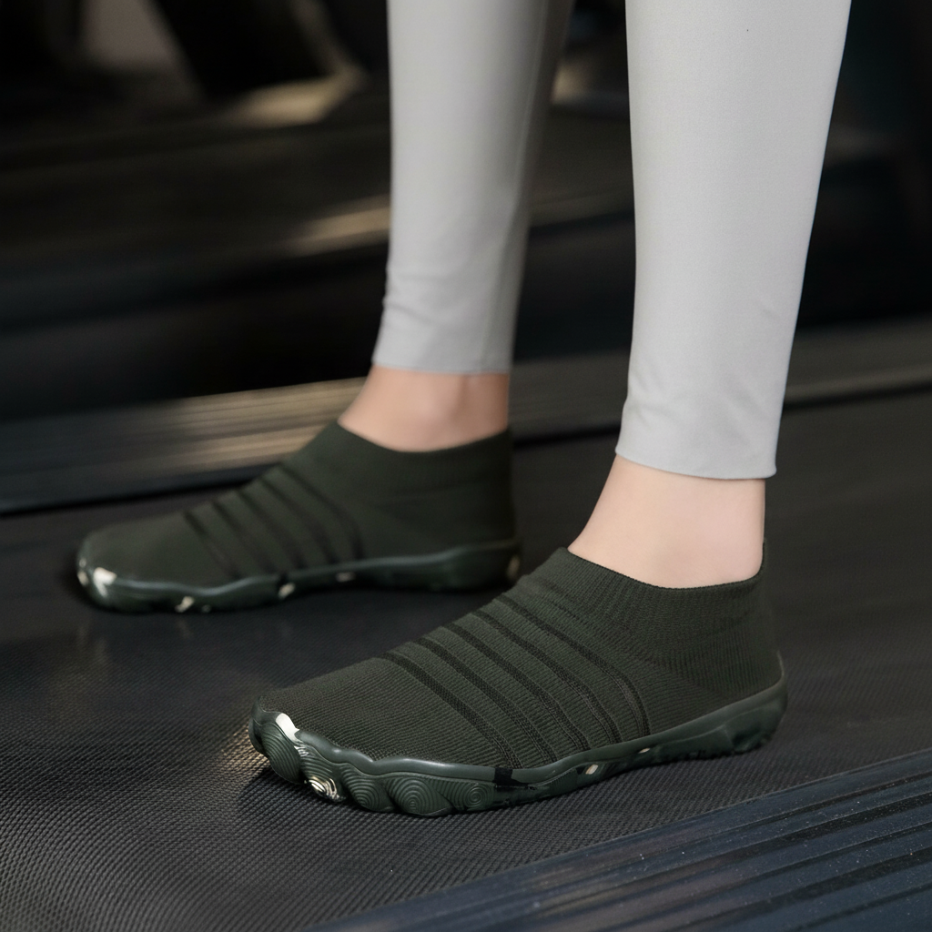 Flexible Quick Dry Lightweight Barefoot Aqua Socks in Red - Pair View