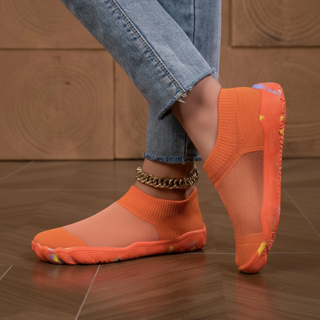 Quick Dry Soft Sole Barefoot Style Aqua Shoes in Yellow - Width View