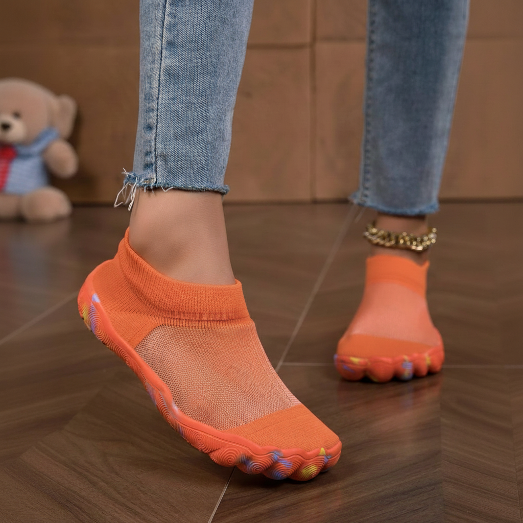 Quick Dry Soft Sole Barefoot Style Aqua Shoes in Light Green - Profile View