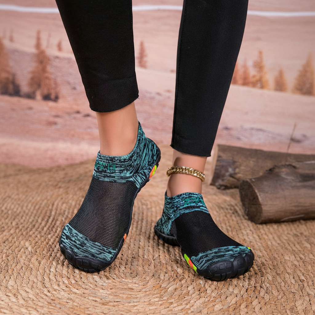 Non Slip Quick Dry Barefoot Aqua Shoes For Women in Orange - Side View