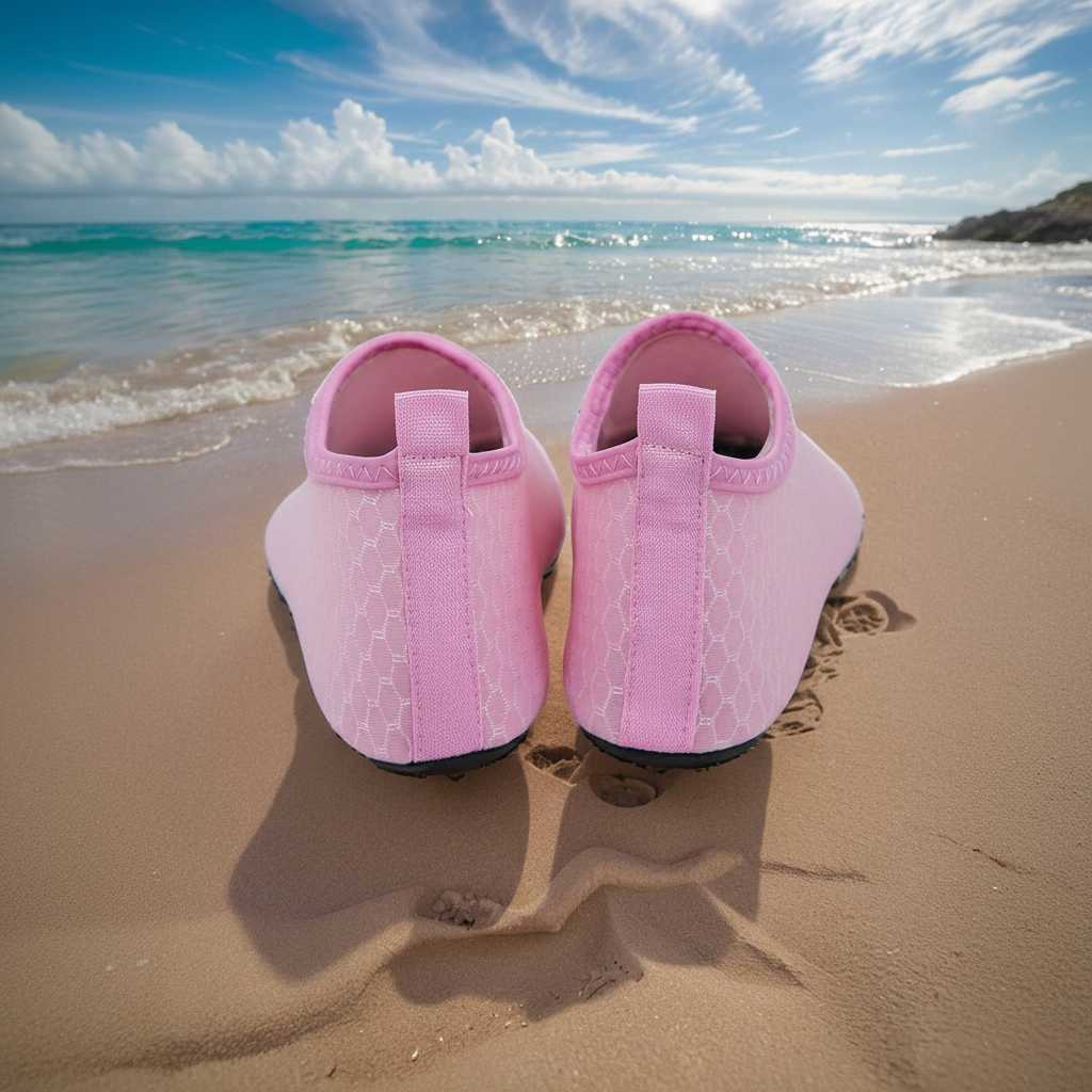 Quick Dry Slip On Aqua Shoes For Swimming And Water Activities in Pink - Right Side