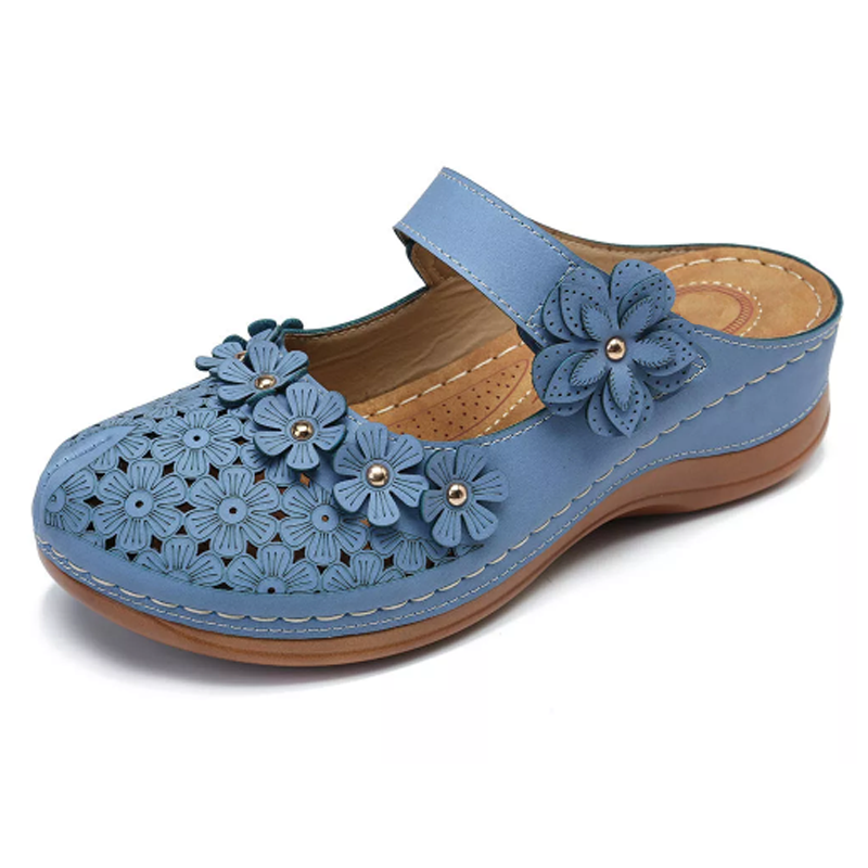 Comfy Floral Slip-On Wedge SandalComfy Floral Slip-On Wedge Sandal - Image 4