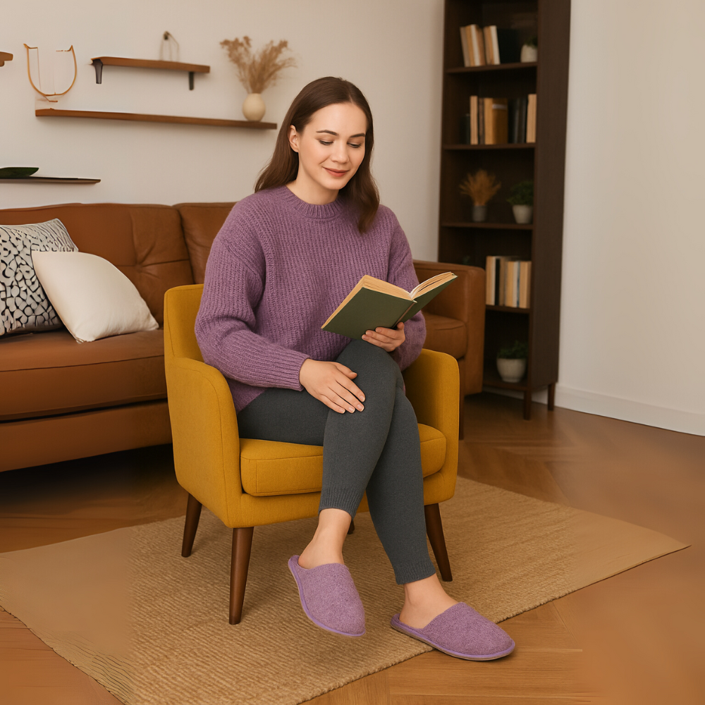 Women Fuzzy Slip On Memory Foam Indoor Slippers  