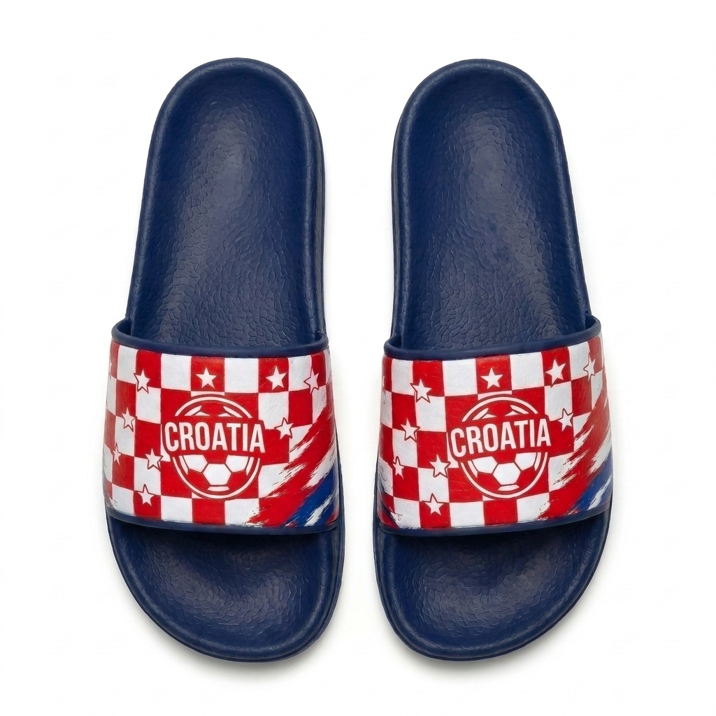 World Cup 2026 Croatia Football Fan Printed Slippers