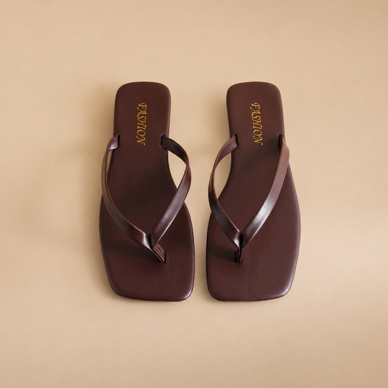 Casual Summer Flat Square Thong Slip On Sandals For Women