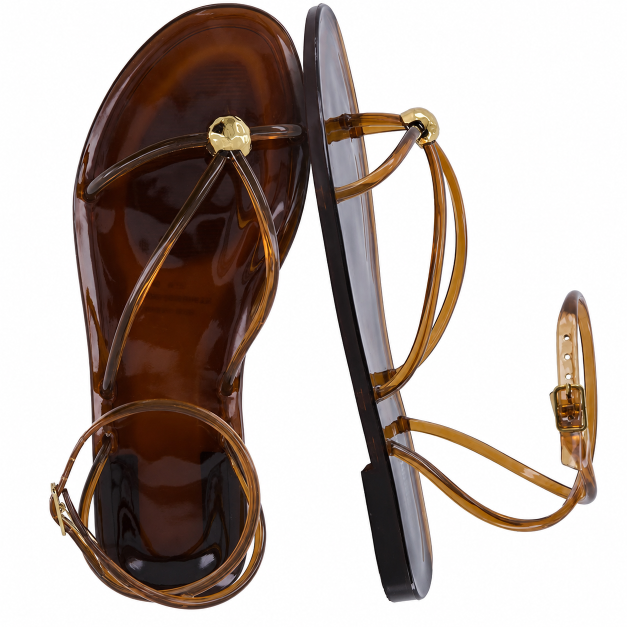 Lightweight Open Strappy Flat Sandals With Adjustable Buckle Strap For Women