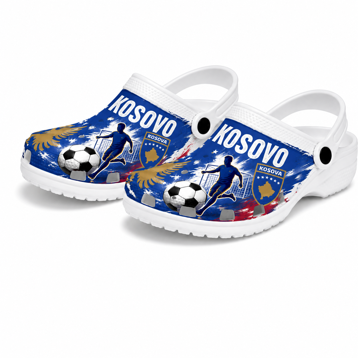 World Cup 2026 Kosovo Football Fan Printed Clogs