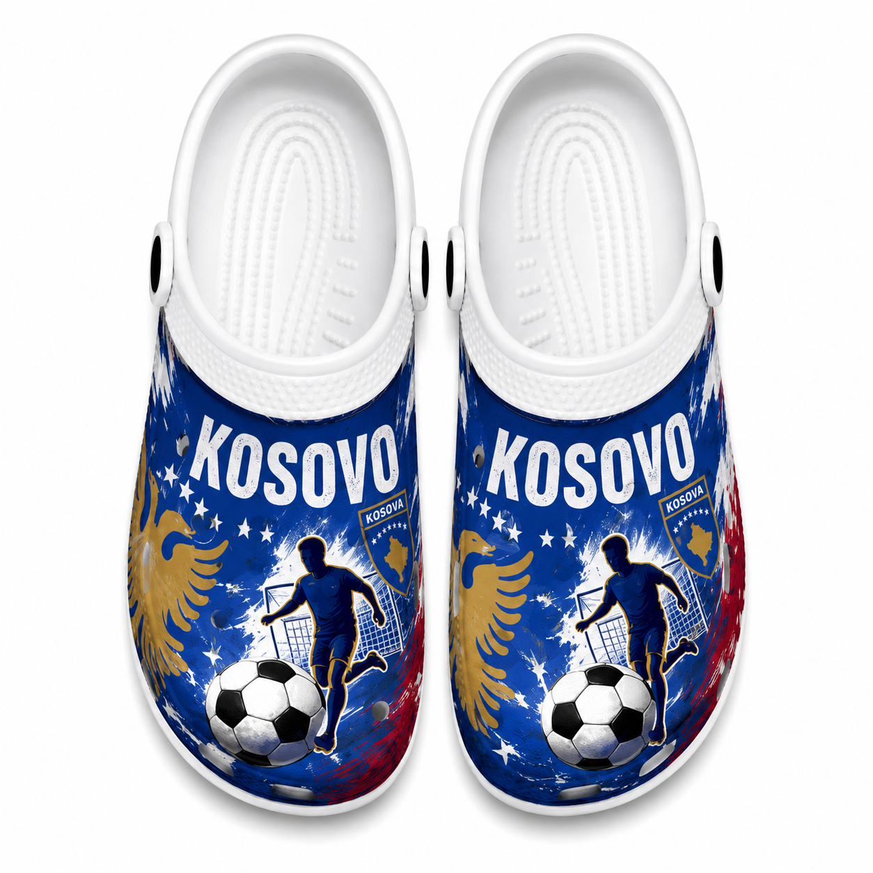 World Cup 2026 Kosovo Football Fan Printed Clogs