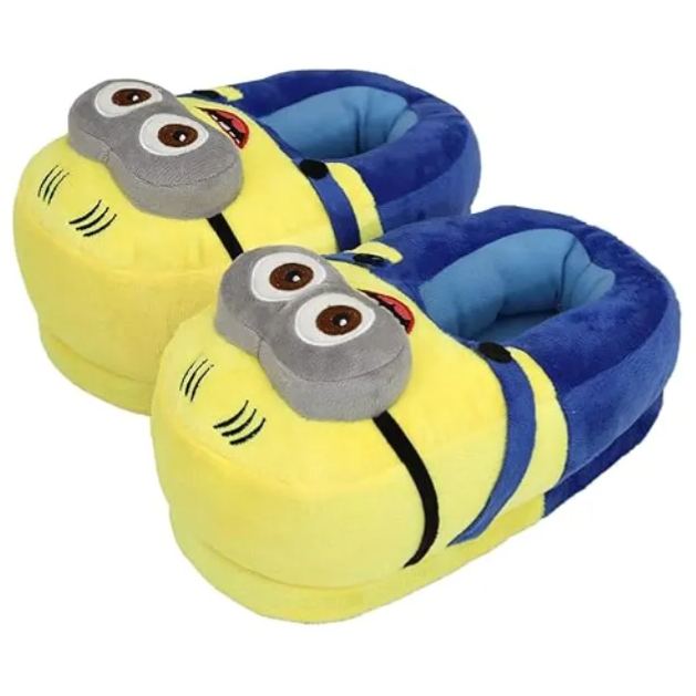 Minin Bedroom Home Plush Slipper Shoes Free SizeMinion Themed Comfortable Plush Slippers - Image 3