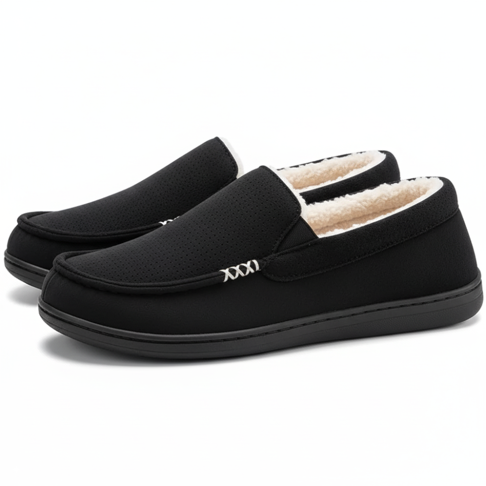 Men Suede Memory Foam Moccasin Slippers