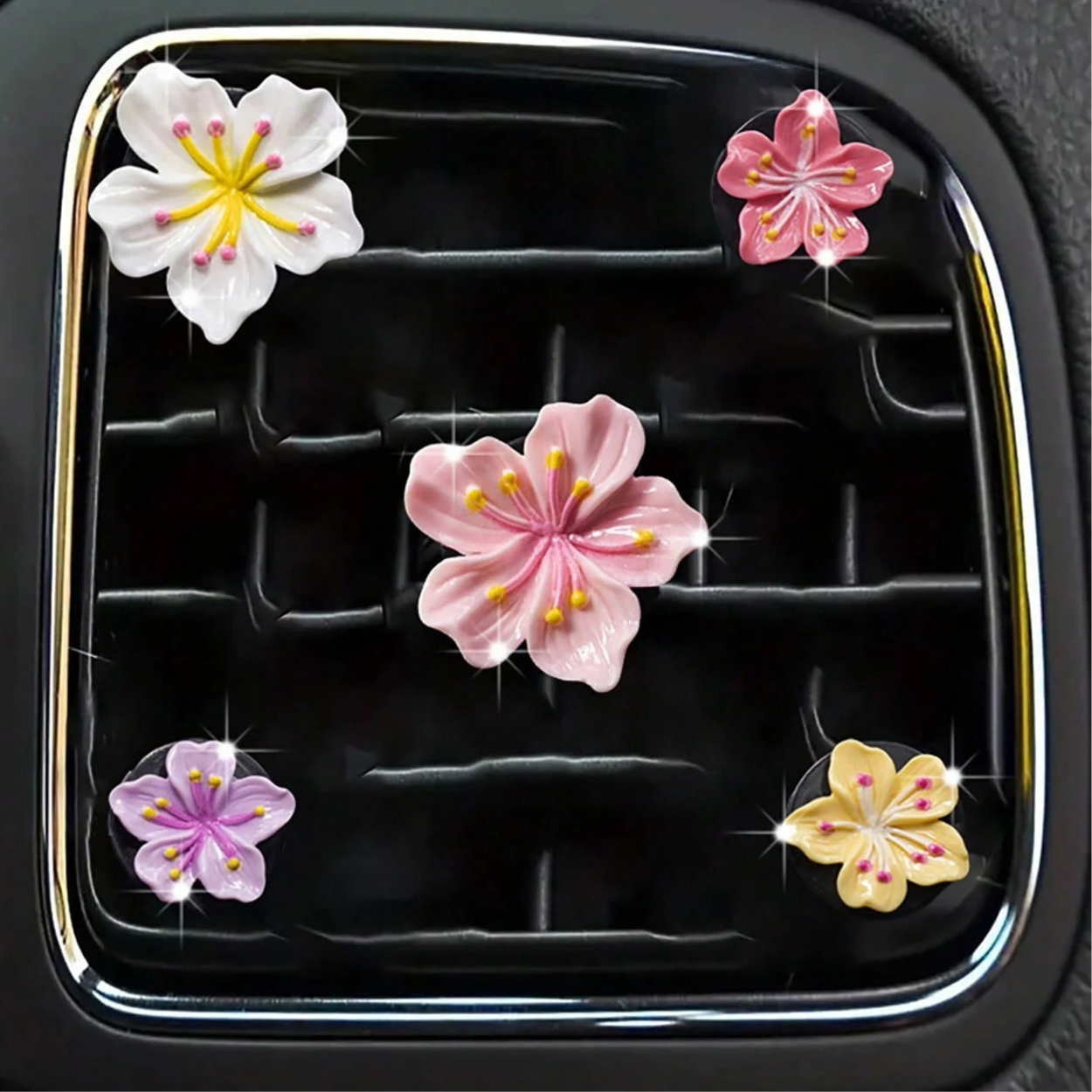 5 Piece Blossom Car Air Vent Clip Set