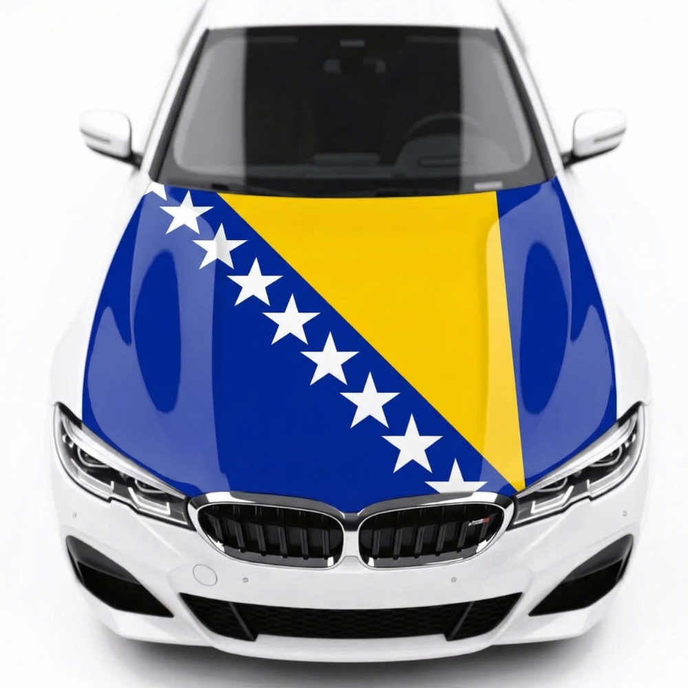 Official FIFA 2026 Bosnia and Herzegovina Flag Car Hood Cover