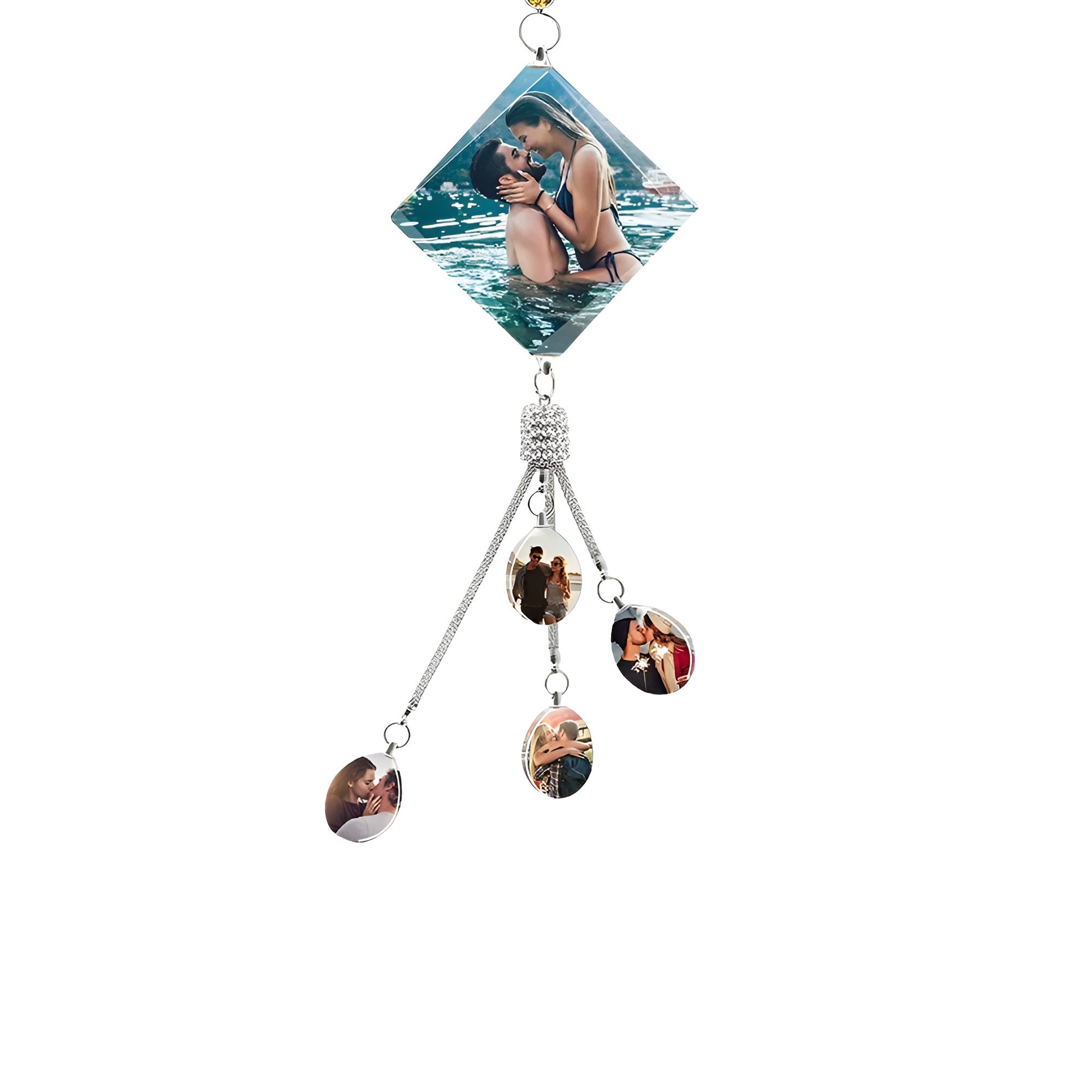 Personalized Photo Crystal Car Hanging Pendant