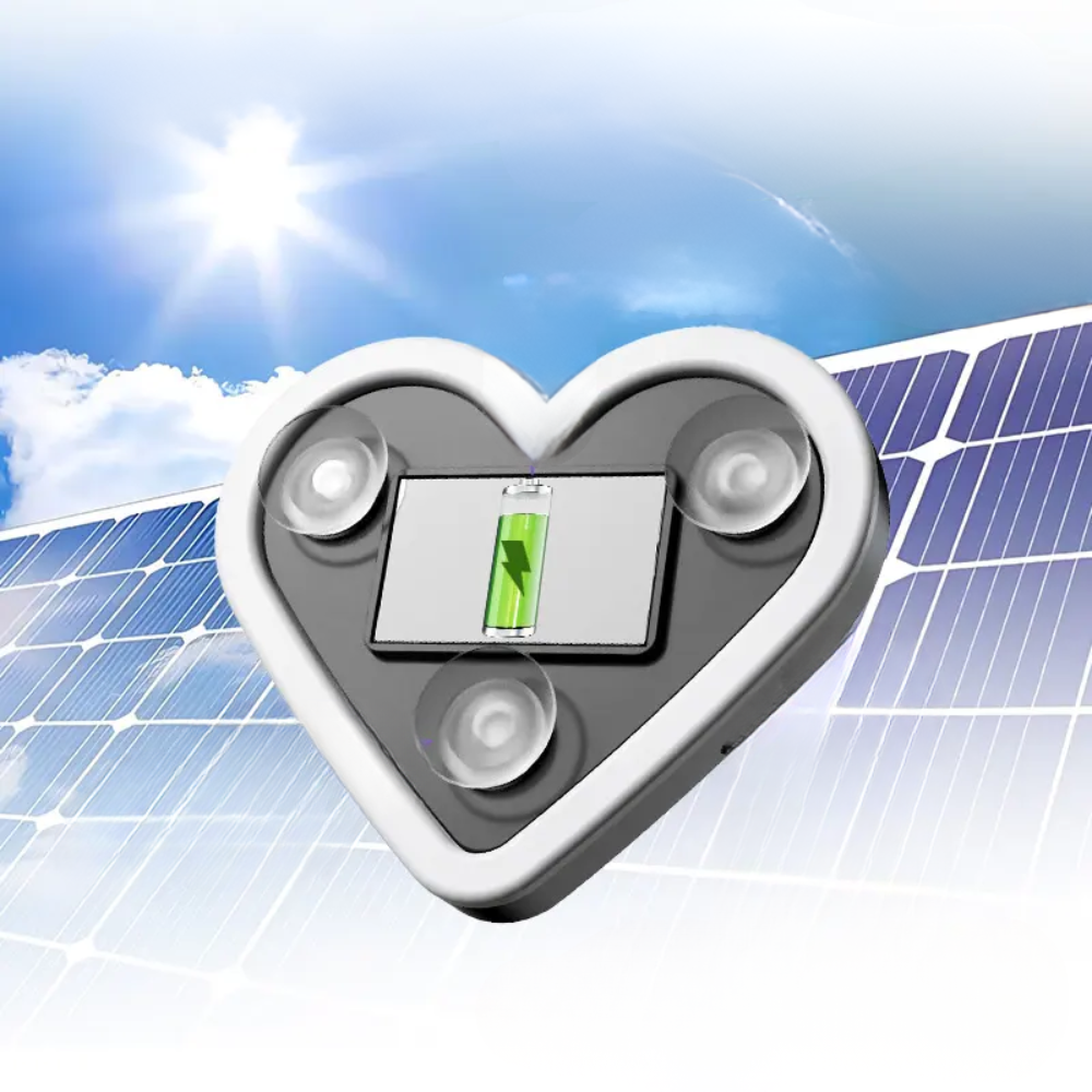 Solar Powered LED Heart Shape C-Pillar Neon Light Eco-Friendly Wireless Car Interior Decor