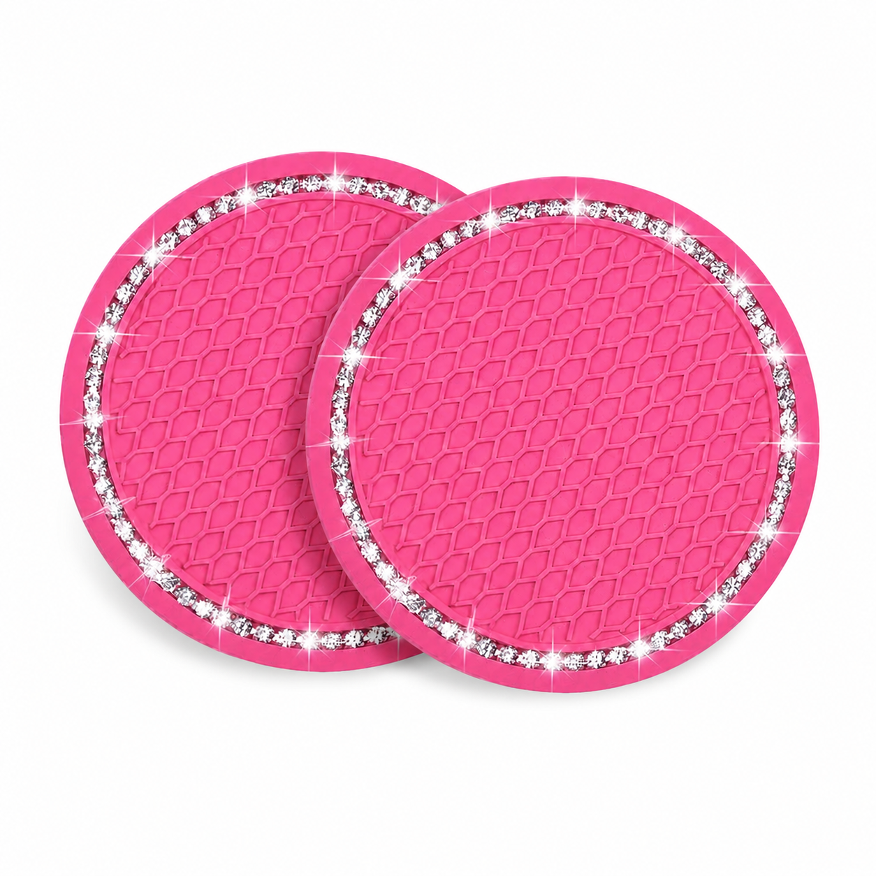 Anti Slip Silicone Car Cup Holder Insert Coasters With Rhinestones