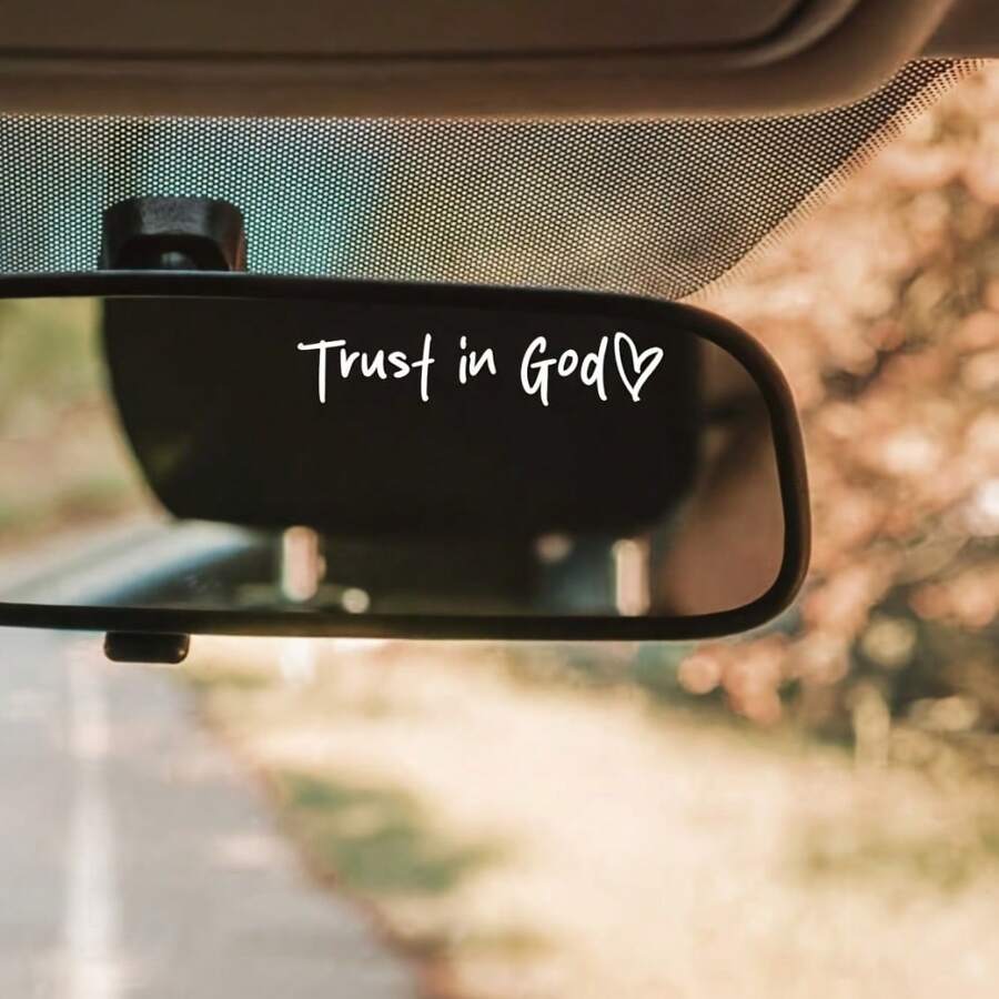 Trust In God Mirror Stickers Self Adhesive Christian Church Decor