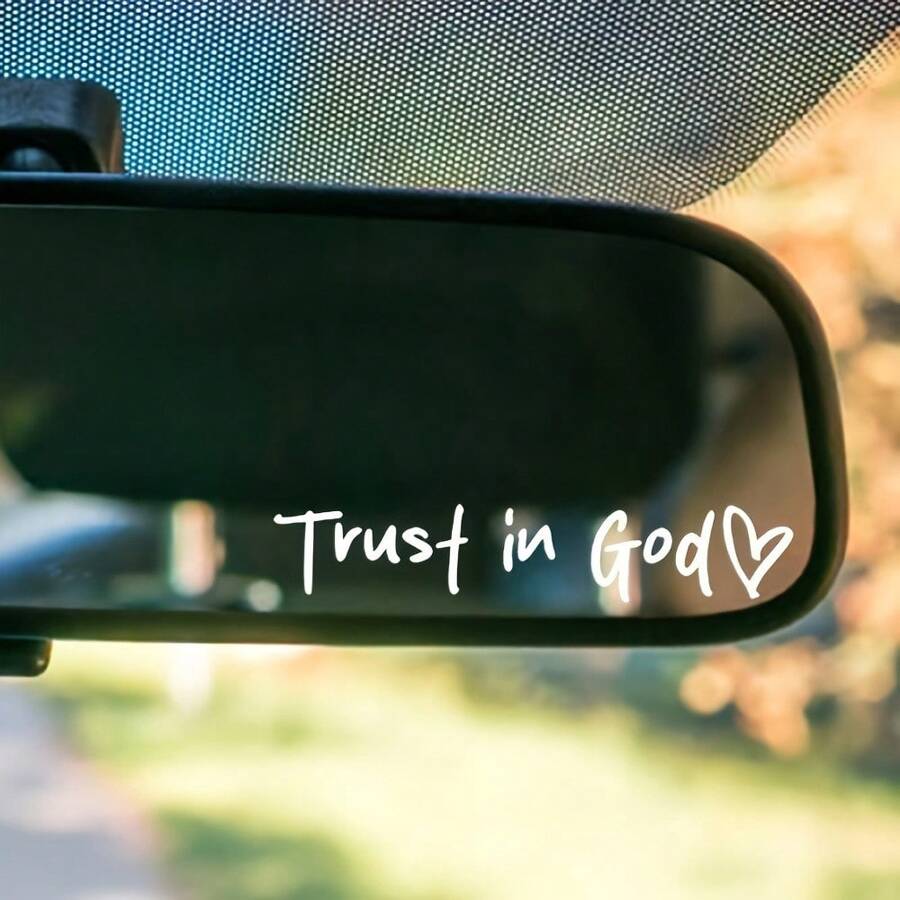 Trust In God Mirror Stickers Self Adhesive Christian Church Decor