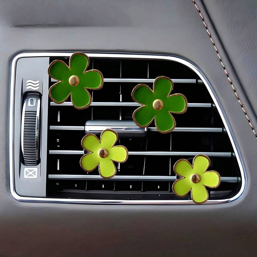 Pack Of 4 Flower Car Air Vent Aromatherapy Clips No Scent Included