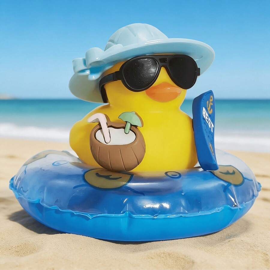 Duck Car Dashboard Statue With Coconut Accents
