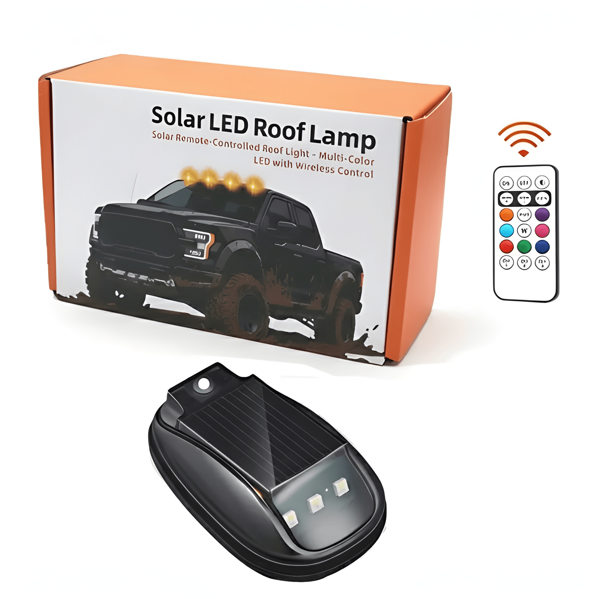 Solar Car Roof RGB Strobe Light With Remote Control Cab Signal Lamp Wireless