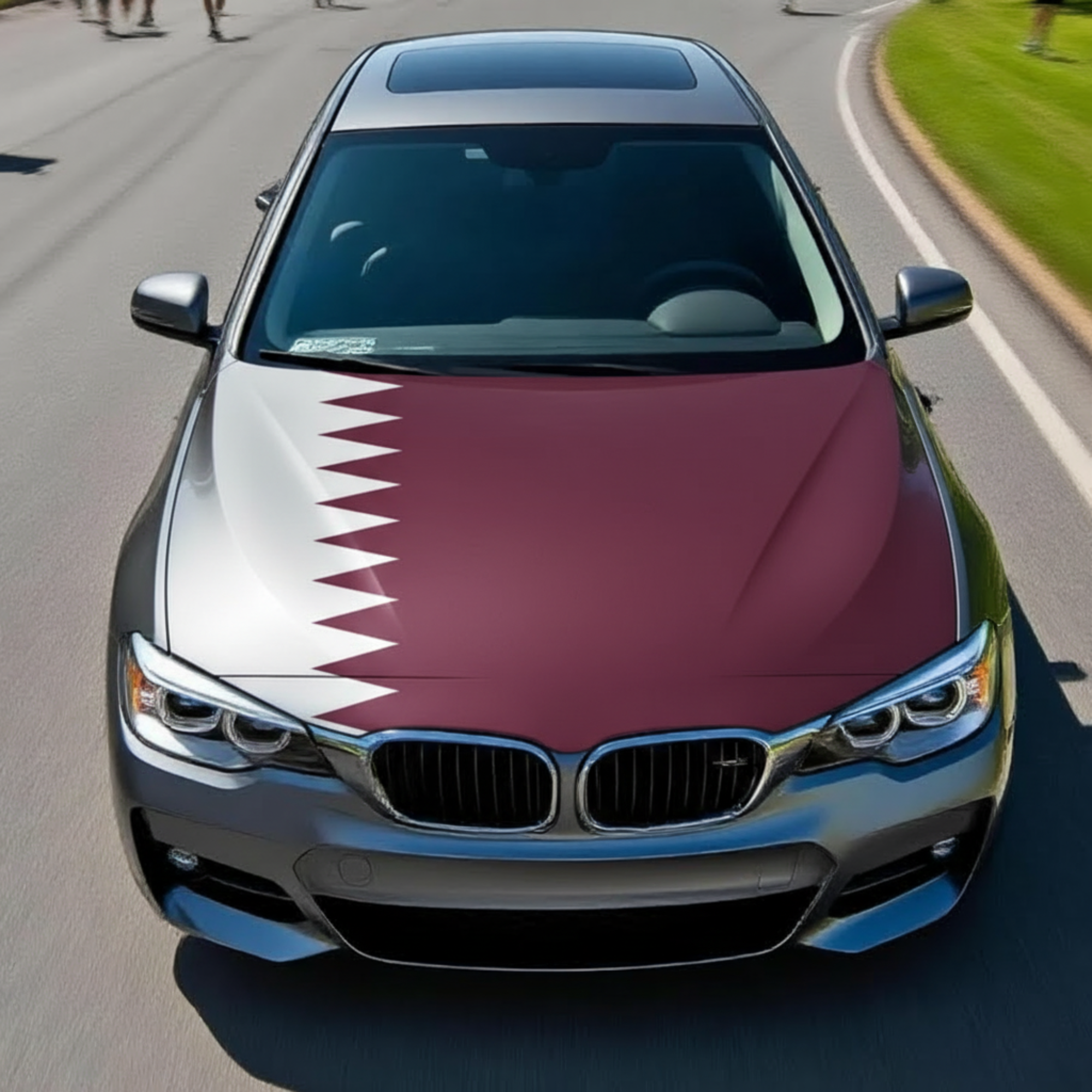 Official FIFA 2026 Qatar Flag Car Hood Cover