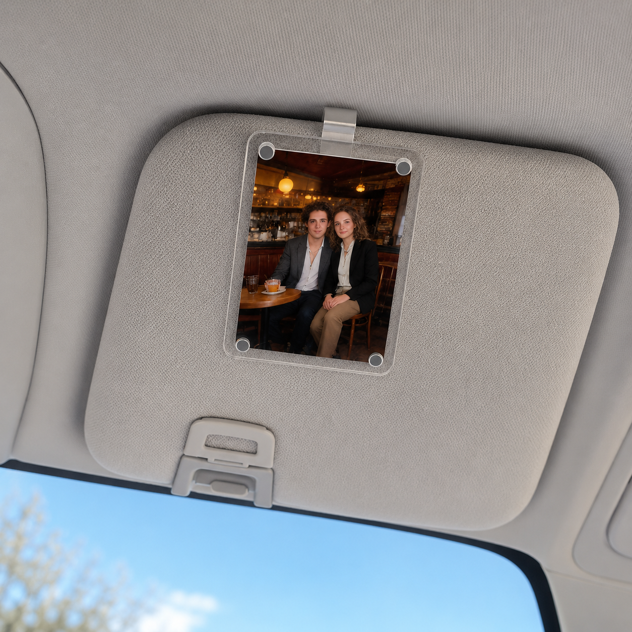Magnetic Car Sun Visor Photo Frame And Acrylic Fridge Magnet Decor