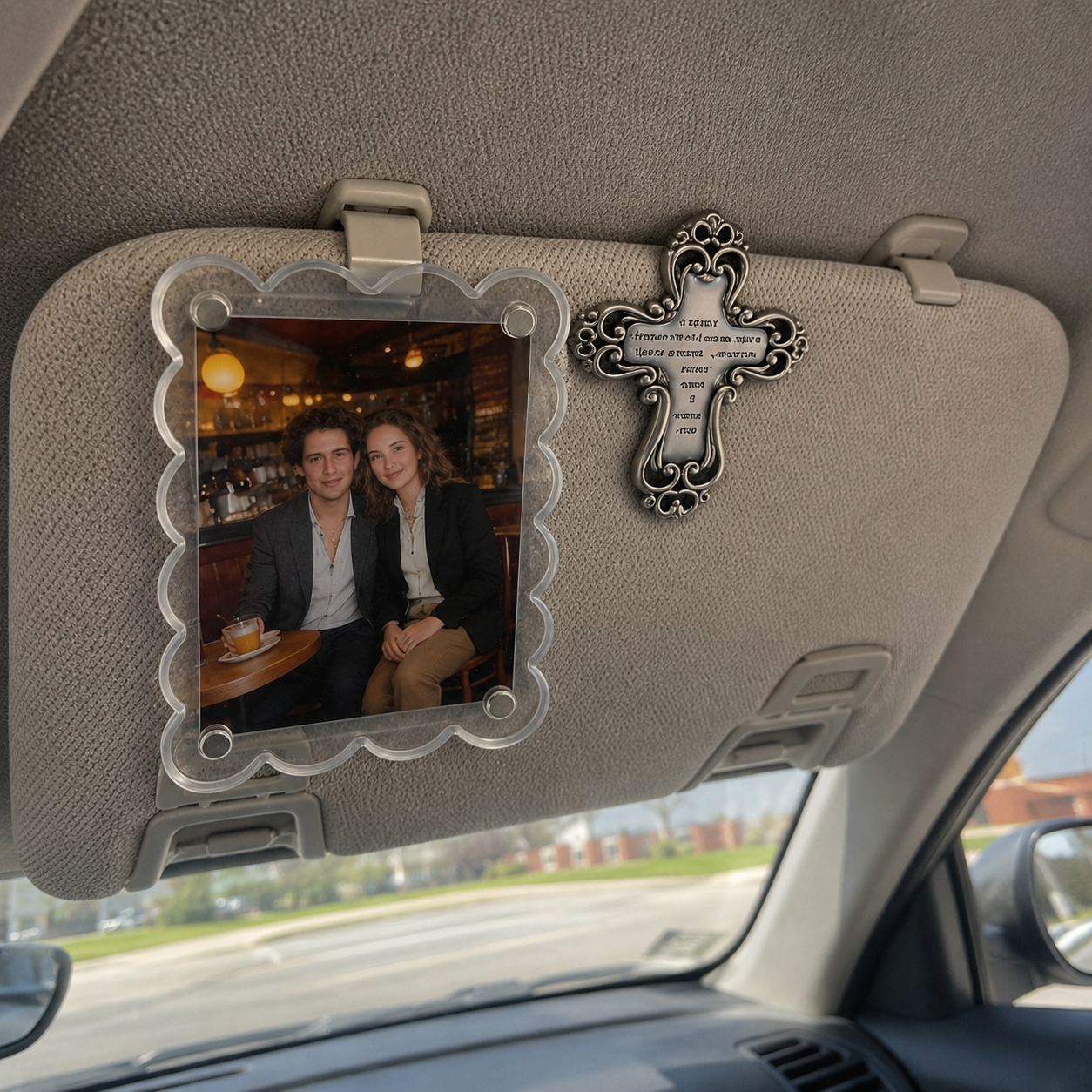 Magnetic Car Sun Visor Photo Frame And Acrylic Fridge Magnet Decor