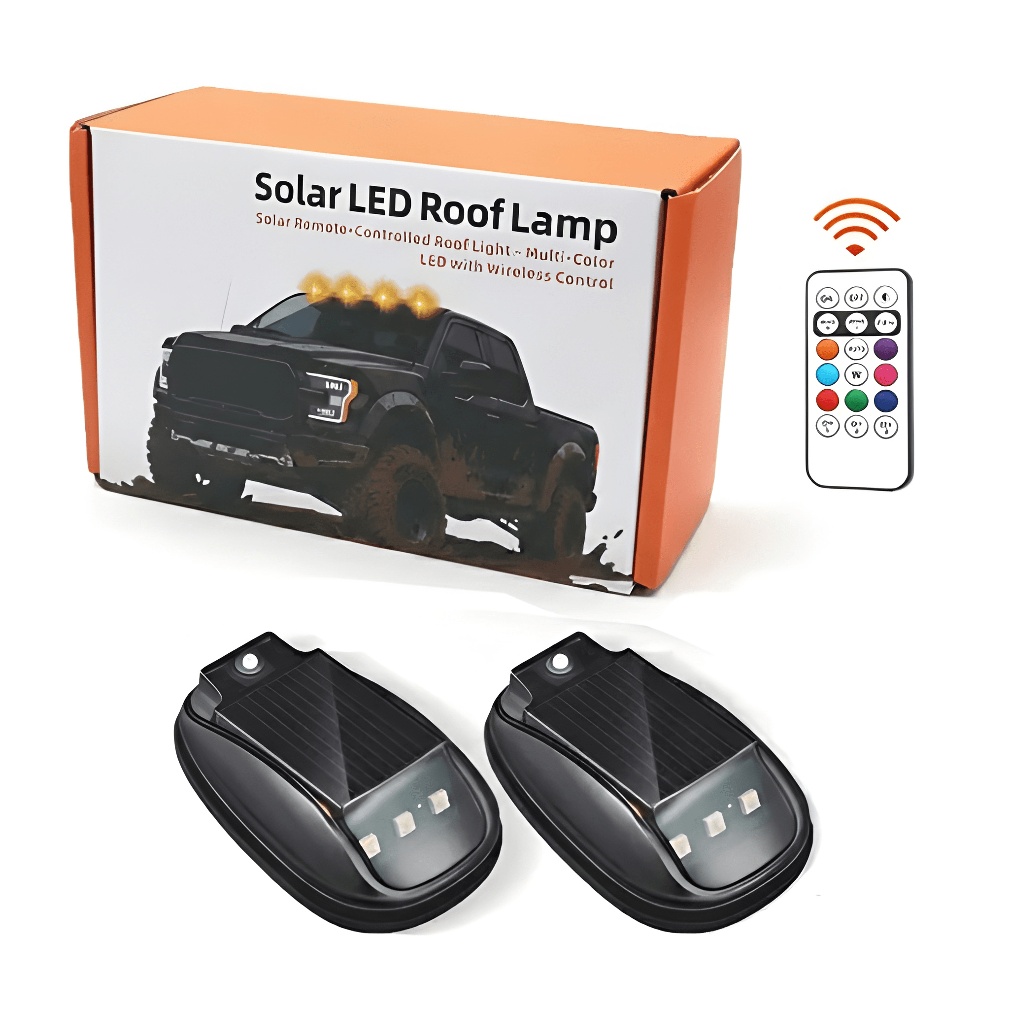 Solar Car Roof RGB Strobe Light With Remote Control Cab Signal Lamp Wireless