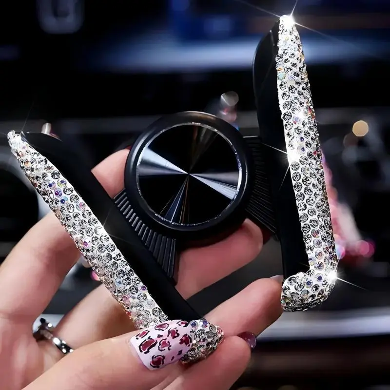 Rhinestone Decor Adjustable Air Vent Mount Phone Holder For Cars