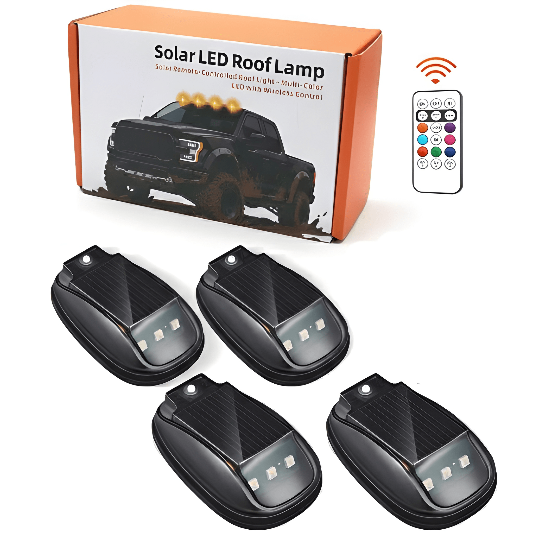 Solar Car Roof RGB Strobe Light With Remote Control Cab Signal Lamp Wireless
