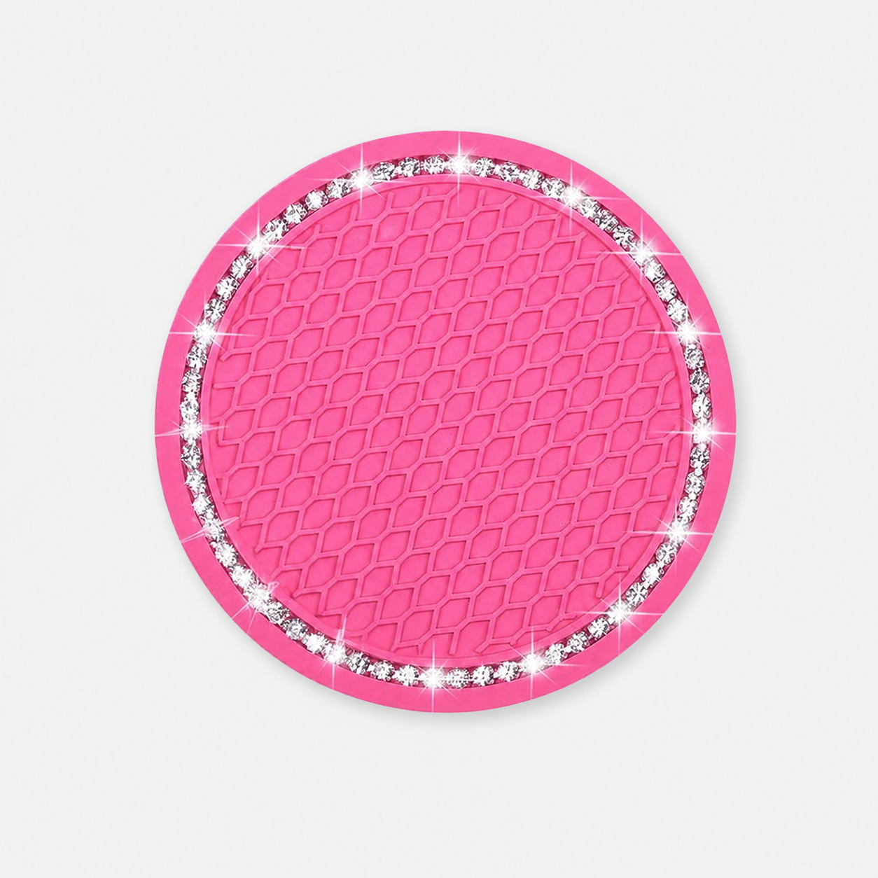 Anti Slip Silicone Car Cup Holder Insert Coasters With Rhinestones