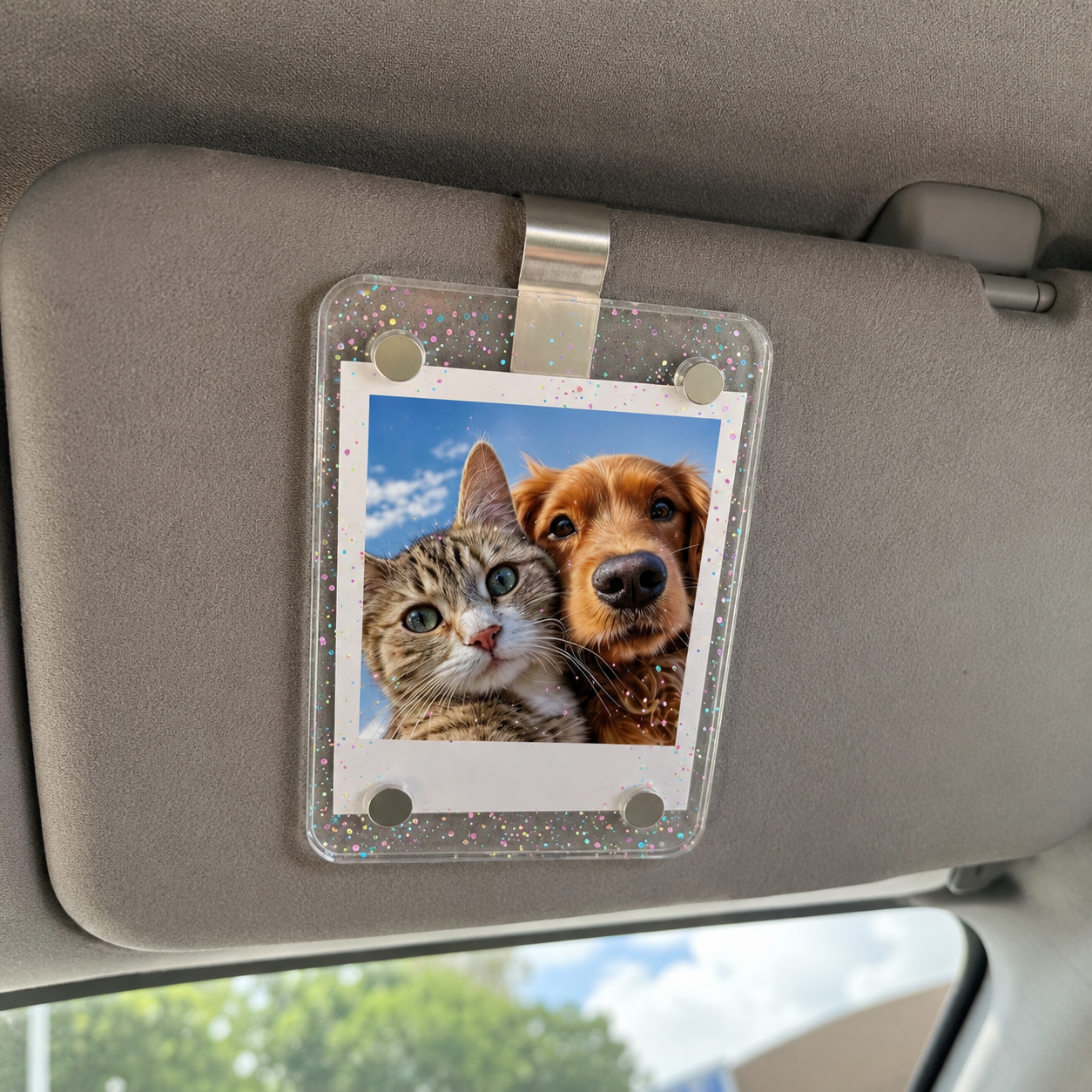 Magnetic Instant Photo Frame Clip Car Sun Visor And Fridge Magnet