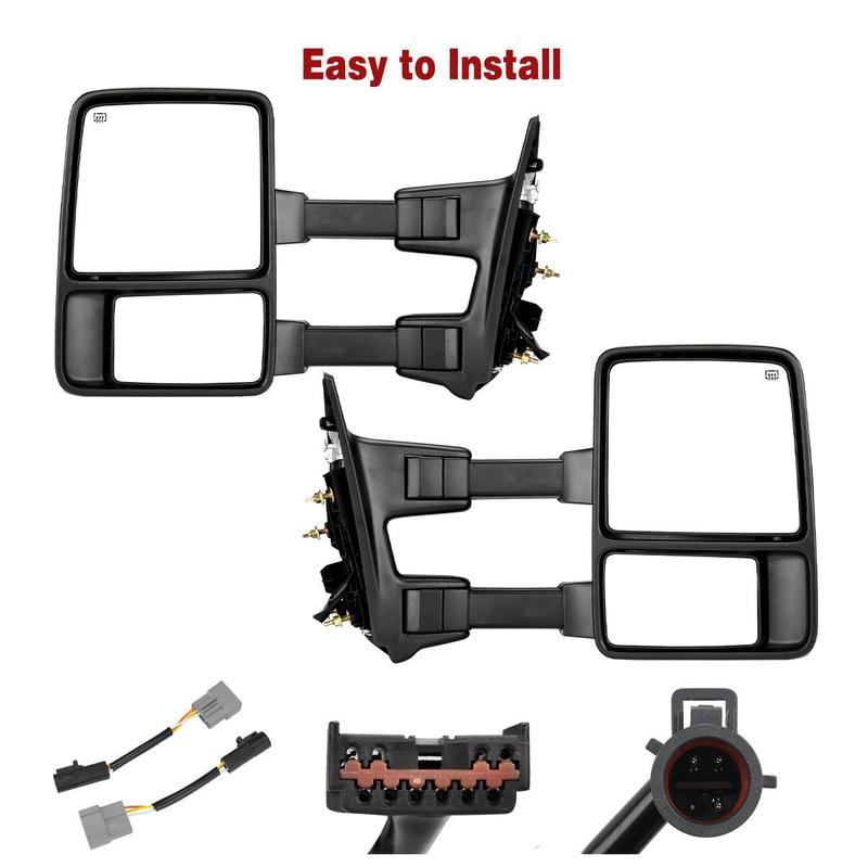 YITAMOTOR Pair Heated Tow Mirrors for 1999-2007 Ford F250 F350 F450 Super Duty Turn Signal