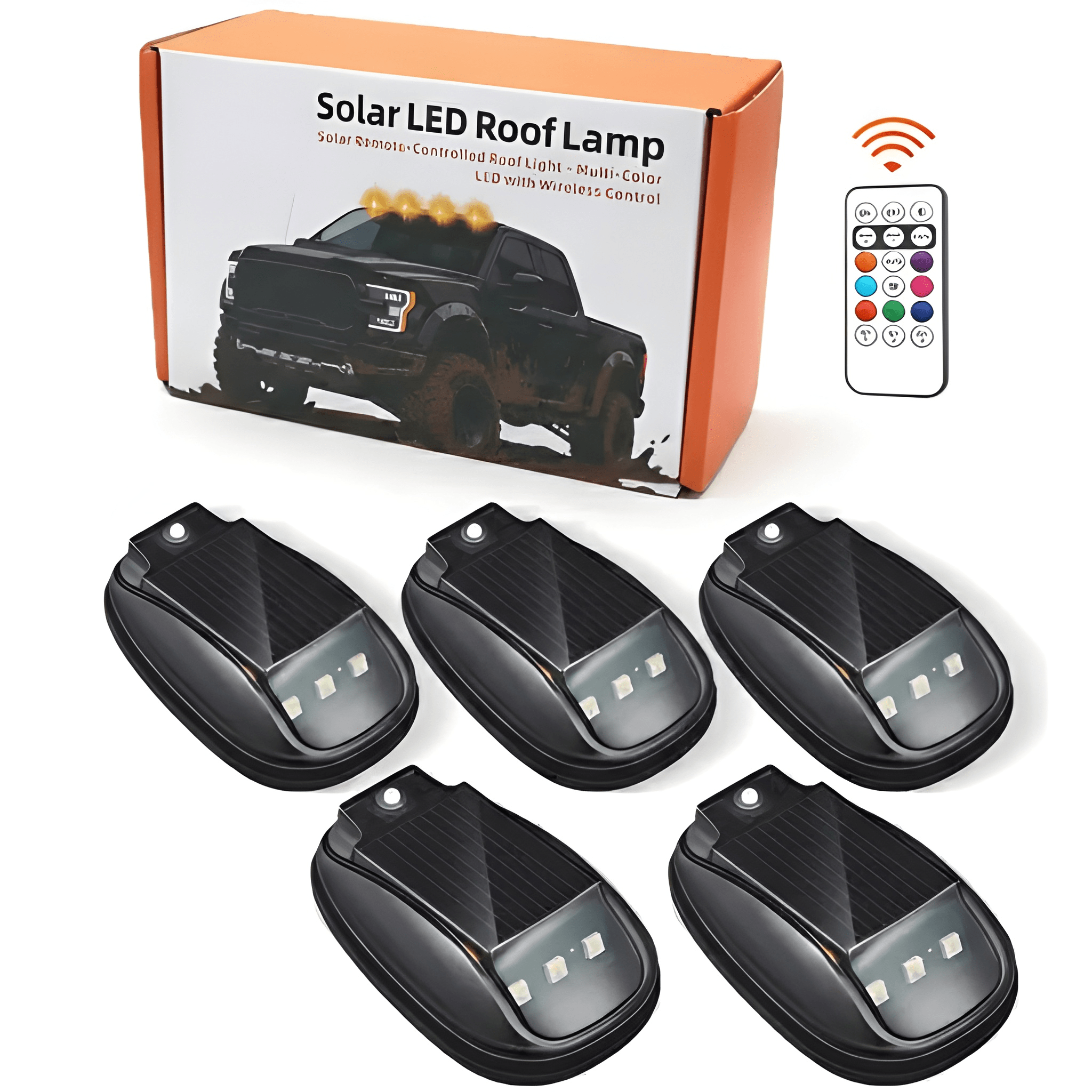 Solar Car Roof RGB Strobe Light With Remote Control Cab Signal Lamp Wireless