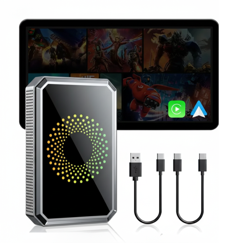 Wireless CarPlay And Android Auto Adapter With Built In Video Apps