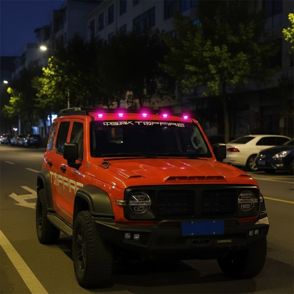 Solar Car Roof RGB Strobe Light With Remote Control Cab Signal Lamp Wireless