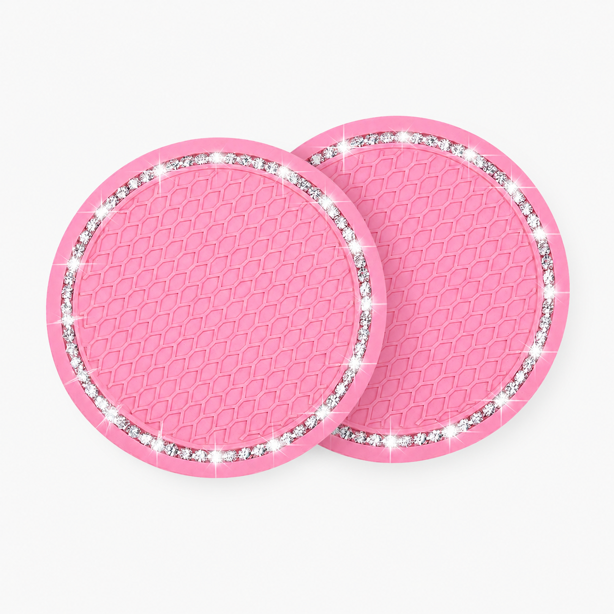 Anti Slip Silicone Car Cup Holder Insert Coasters With Rhinestones