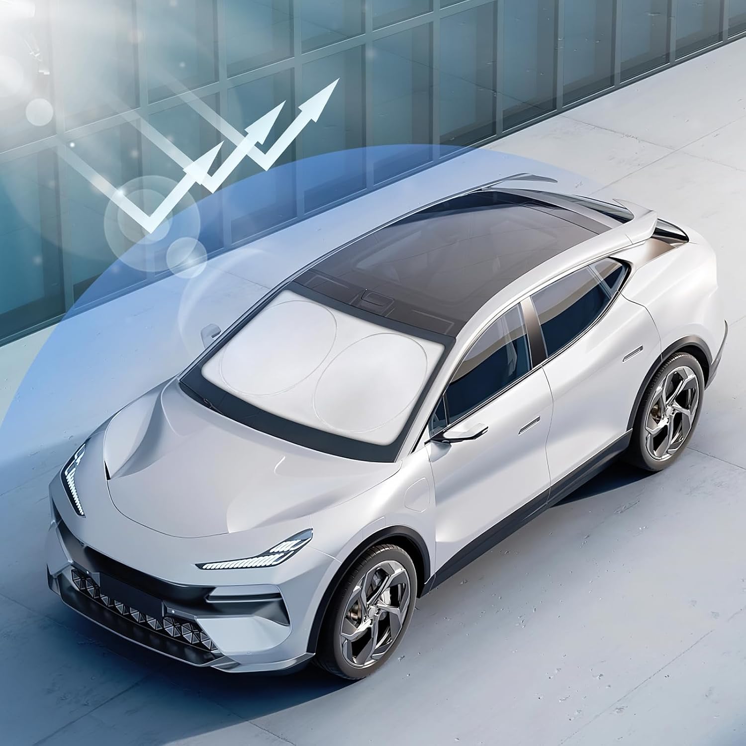 Reflective Foldable Sunshade For Tesla Model Car